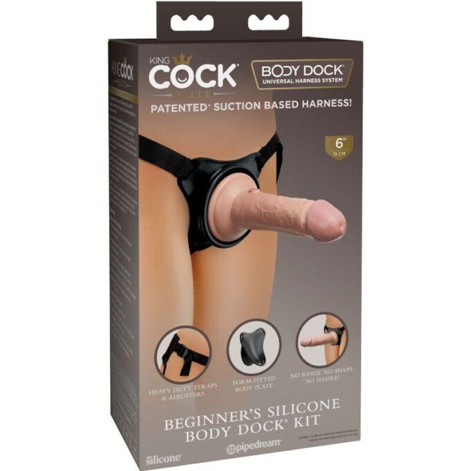 King Cock - Elite Adjustable Harness With Dildo 15.2 Cm For Beginners