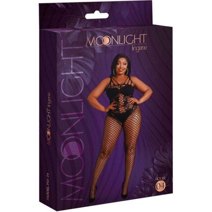 Moonlight - Model 4 Bodystocking Black Plus Size