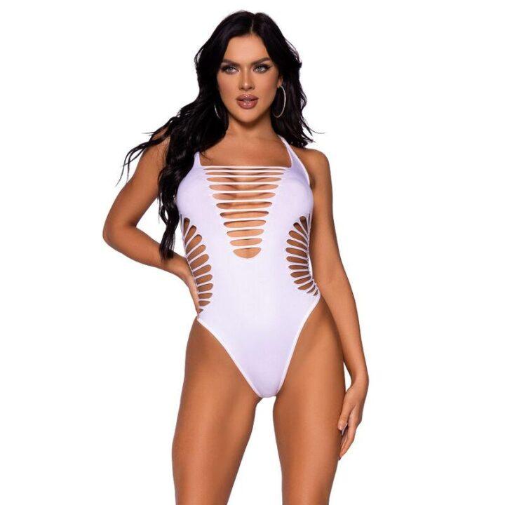 LEG AVENUE - BODY THONG RACERBACK BRANCO