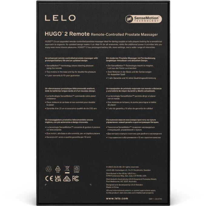 LELO - HUGO 2 VERDE MASSAGEADOR DE PRÓSTATA COM CONTROLE REMOTO