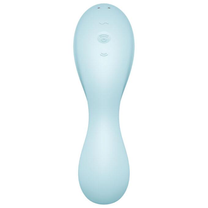 Satisfyer - Curvy Trinity 5 Air Pulse Stimulator & Vibrator App Blue