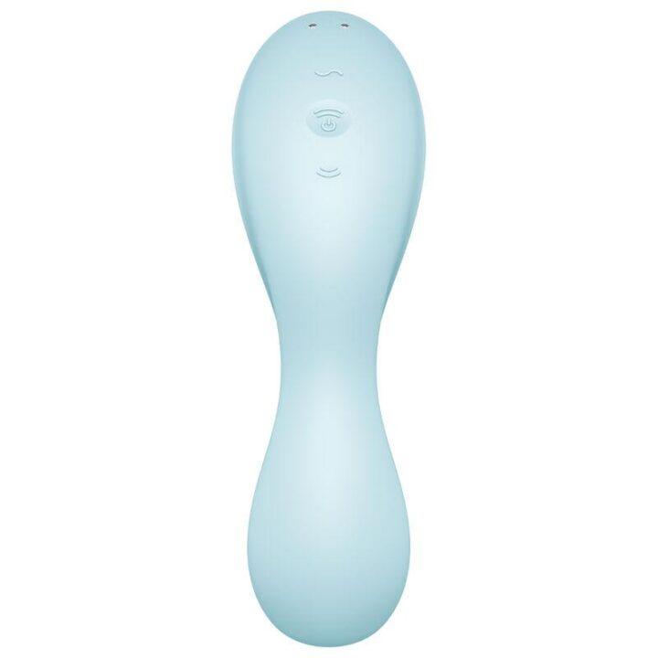 SATISFYER - CURVY TRINITY 5 ESTIMULADOR DE PULSO DE AR E APLICATIVO VIBRADOR AZUL