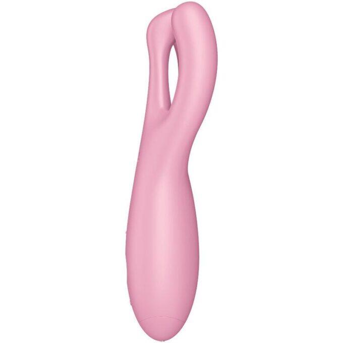 SATISFYER - APP VIBRADOR THREESOME 4 ROSA