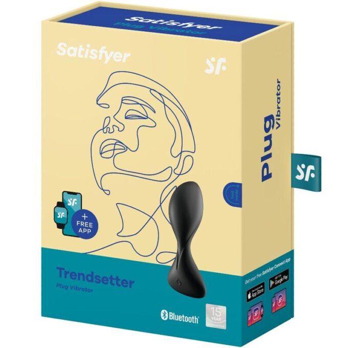 SATISFYER - APLICATIVO DE PLUGUE VIBRATÓRIO TRENDSETTER PRETO