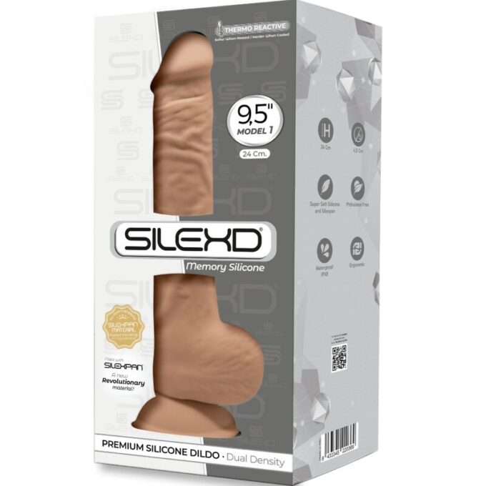 Silexd - Model 1 Realistic Penis Premium Silexpan Silicone Caramel 24 Cm
