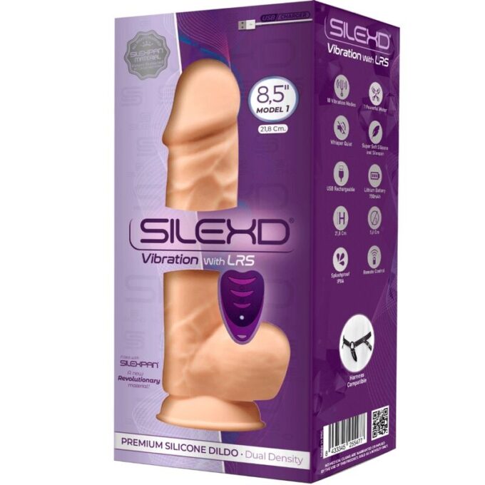 Silexd - Model 1 Realistic Penis Vibrator Silicone Premium Silexpan  Remote Control 21.8 Cm