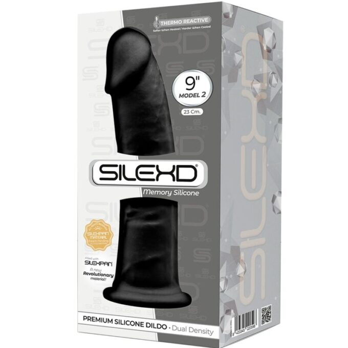 Silexd - Model 2 Realistic Penis Premium Silexpan Silicone Black 23 Cm