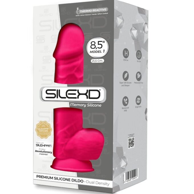 Silexd - Model 2 Realistic Penis Premium Silexpan Silicone Fuchsia 23 Cm