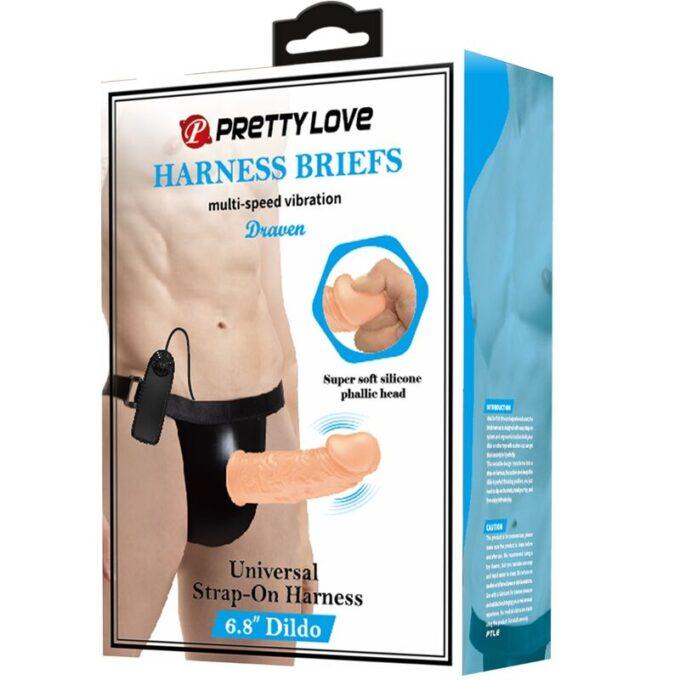 Pretty Love - Harness Briefs With Vibration Dildo Included