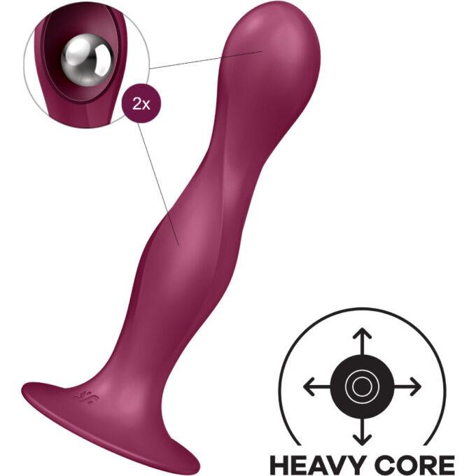 Satisfyer - Double Ball-r Silicone Dildo Garnet