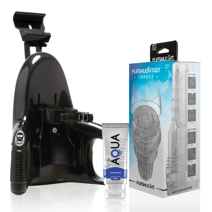 Fleshlight - Go Masturbador Torque Ice + Universal Launch + Aqua Quality Lubricant 50 Ml