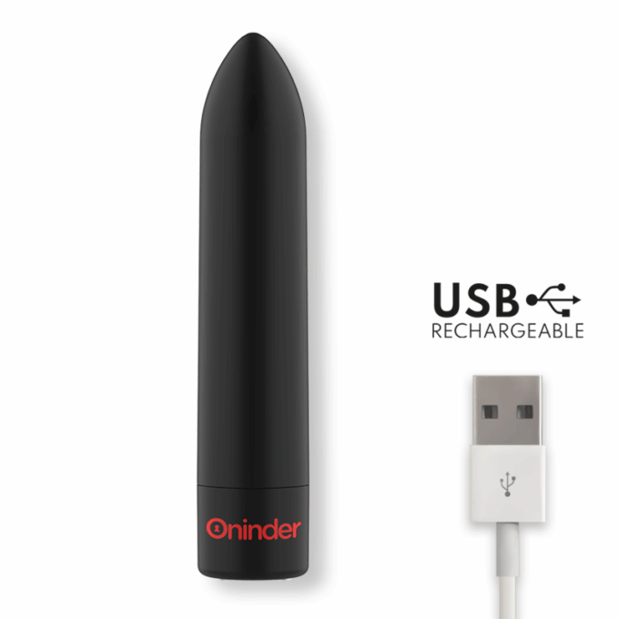 ONINDER - BERLIN BULLET VIBRADOR PRETO 9 MODOS 8,5 X 2 CM - APLICATIVO GRATUITO
