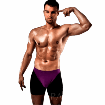 PASSION - BOXER 009 LILAC/PRETO LINGERIE ERÓTICA S/M