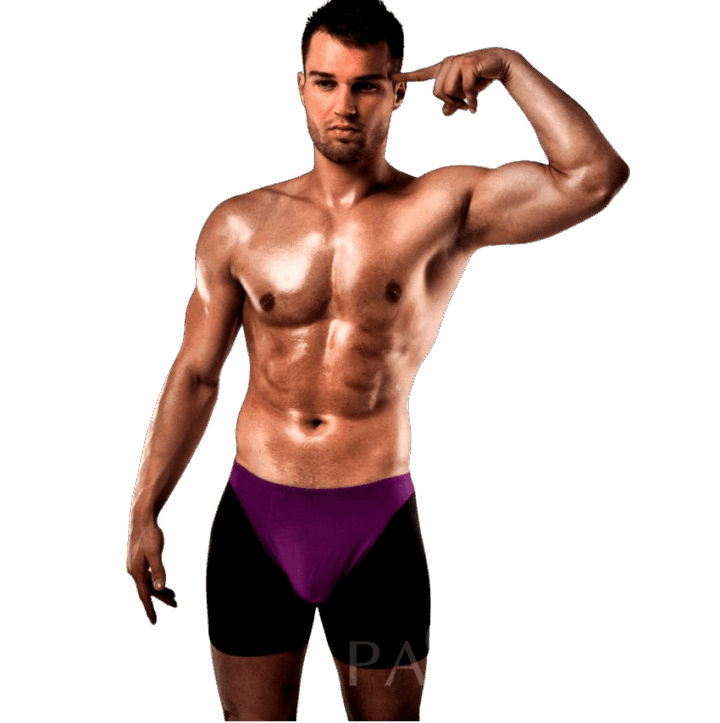 PASSION - BOXER 009 LILAC/PRETO LINGERIE ERÓTICA S/M