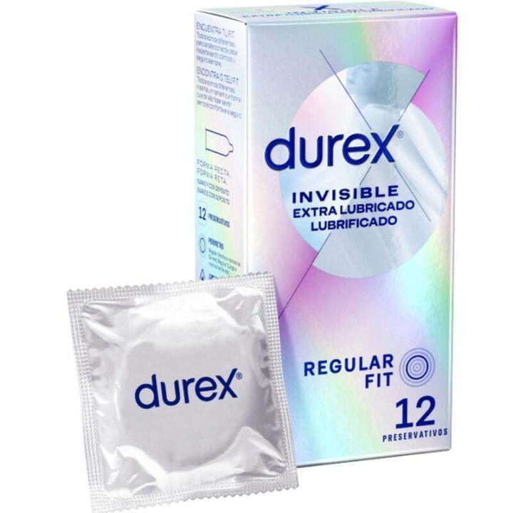 DUREX - PRESERVATIVOS INVISÍVEIS EXTRA LUBRIFICADOS 12 UNIDADES