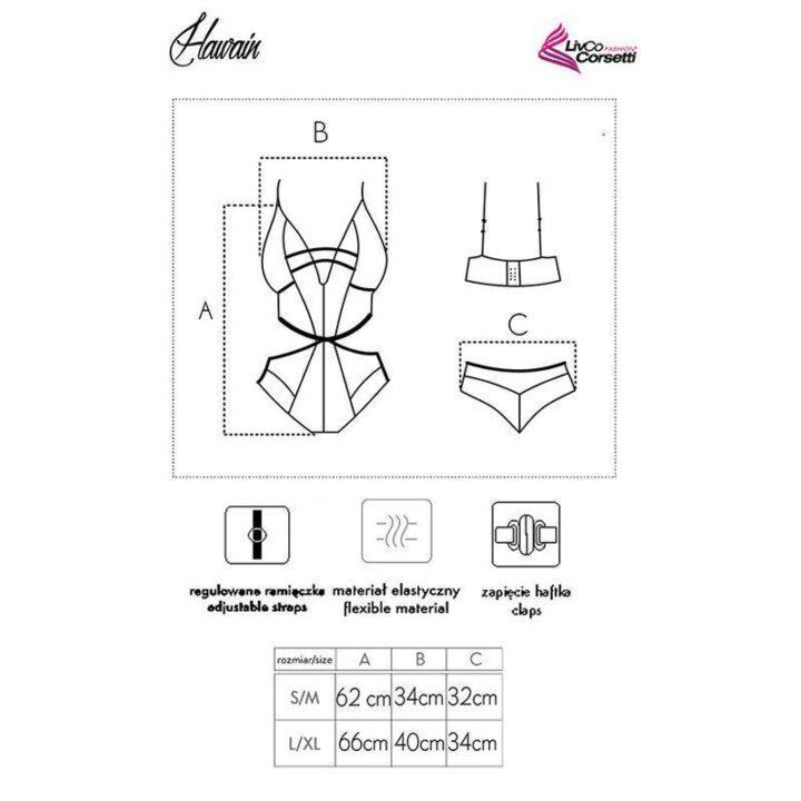 LIVCO CORSETTI FASHION - HAWAIN LC 90665 BODY PRETO L/XL