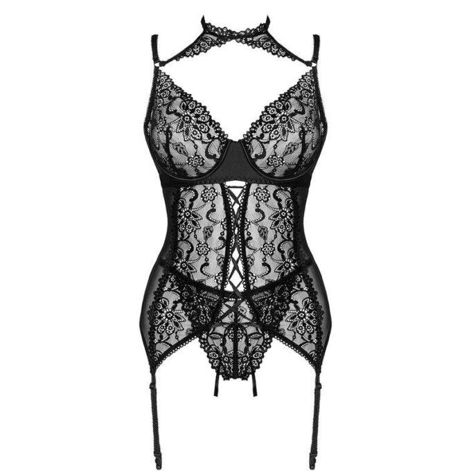 LIVCO CORSETTI FASHION - COLEO GIELLANDRA FOR THE SENSES CORSET + CALCINHA PRETA