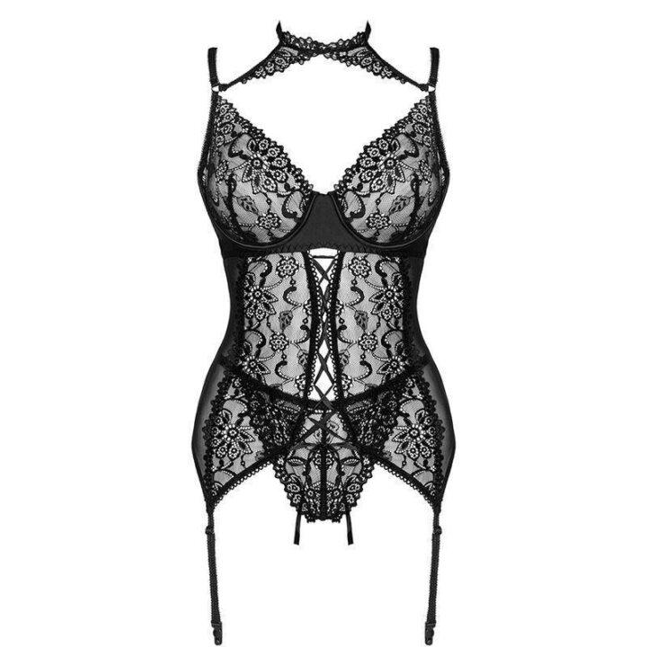 LIVCO CORSETTI FASHION - COLEO GIELLANDRA FOR THE SENSES CORSET + CALCINHA PRETA
