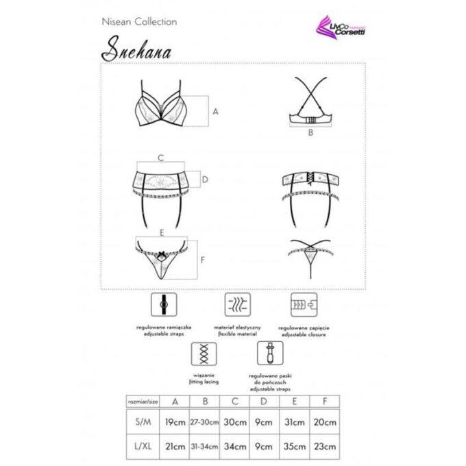 LIVCO CORSETTI FASHION - SNEHANA LC 90443 SUTI + CINTA LIGA + CALCINHA PRETA
