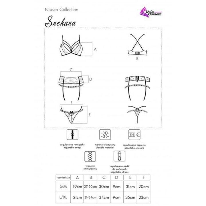 LIVCO CORSETTI FASHION - SNEHANA LC 90443 SUTI + CINTA LIGA + CALCINHA PRETA L/XL