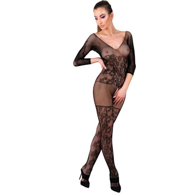 Livco Corsetti Fashion - Celdon Bodystocking Crotchless Black One Size