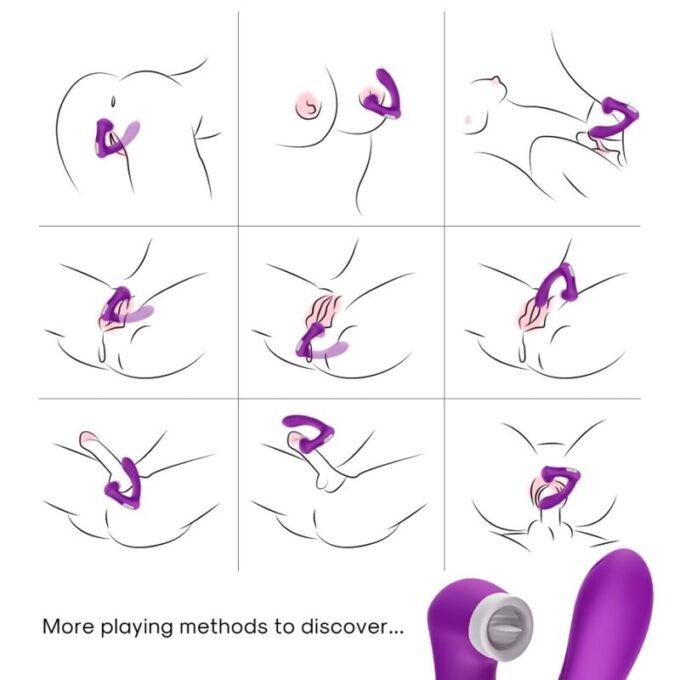 Armony - Secretkiss Licking Vibrating Clit & Vibrator Curved Purple