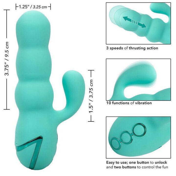 CALEXOTICS - VIBRADOR DEL MAR DIVA RABBIR AQUA GREEN POR CALIFORNIA DREAMING