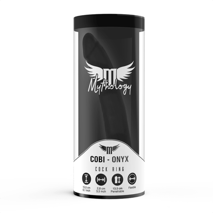 MYTHOLOGY - DILDO ANAL COBI ONYX COM ANEL DE GALO E TESTÍCULO 13 SILICONE CM