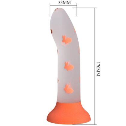 PRETTY LOVE - DILDO MĆGICO NIGHTFALL SEM VIBRAĆĆO LUMINOSO LARANJA