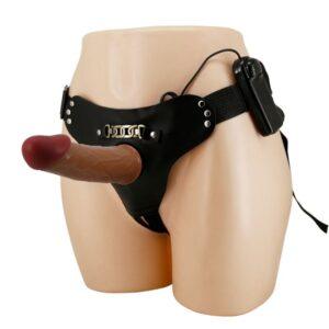 PRETTY LOVE - STARKS CUECAS DE ARNÊS DILDO VIBRAO MULTI-VELOCIDADE 17,5 CM CASTANHO CLARO