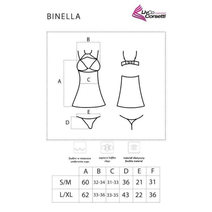 LIVCO CORSETTI FASHION - CONJUNTO BINELLA BABYDOLL + TANGA PRETO
