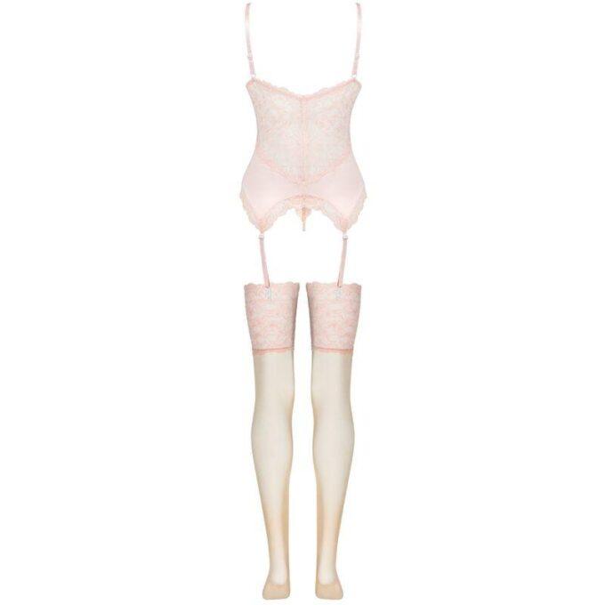 LIVCO CORSETTI FASHION - CONJUNTO PERSINNE PÊSSEGO CORSET + CALCINHA + MEIAS