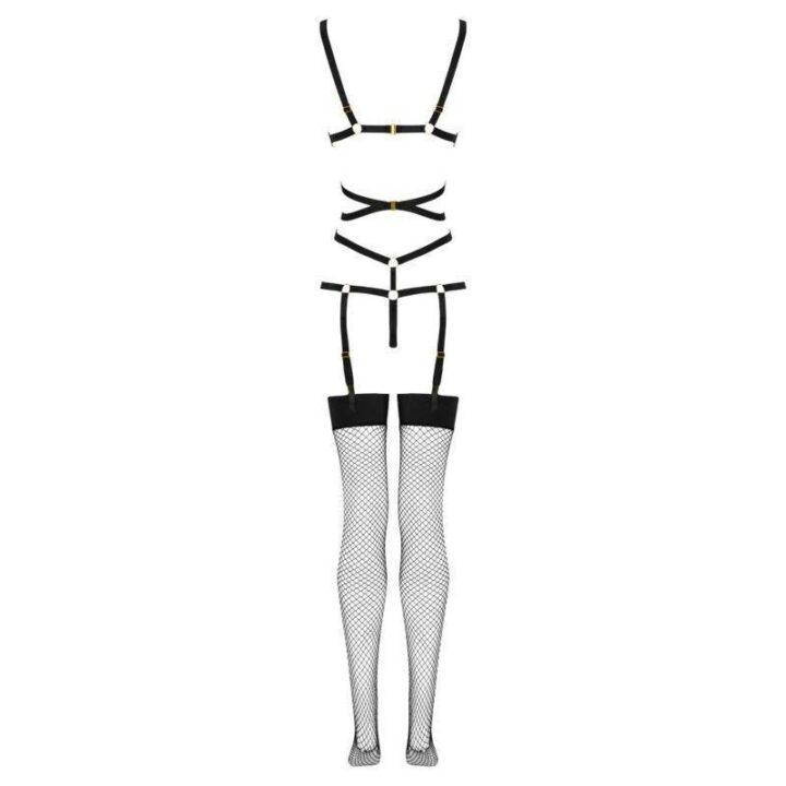 LIVCO CORSETTI FASHION - THIARA LC 20213 CONJUNTO CORPO + MEIAS PRETAS L/XL