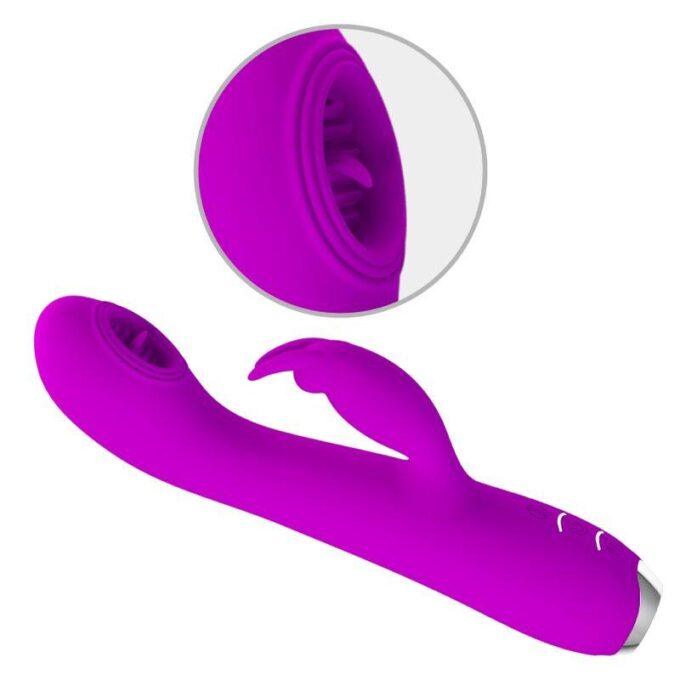 PRETTY LOVE - RACHEL VIBRADOR RECARREGÁVEL COM VENTOSA ROXA