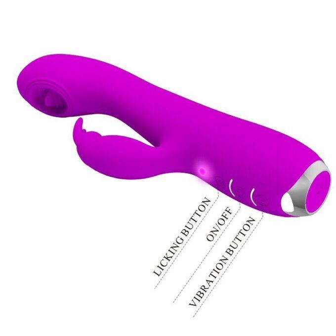 PRETTY LOVE - RACHEL VIBRADOR RECARREGÁVEL COM VENTOSA ROXA