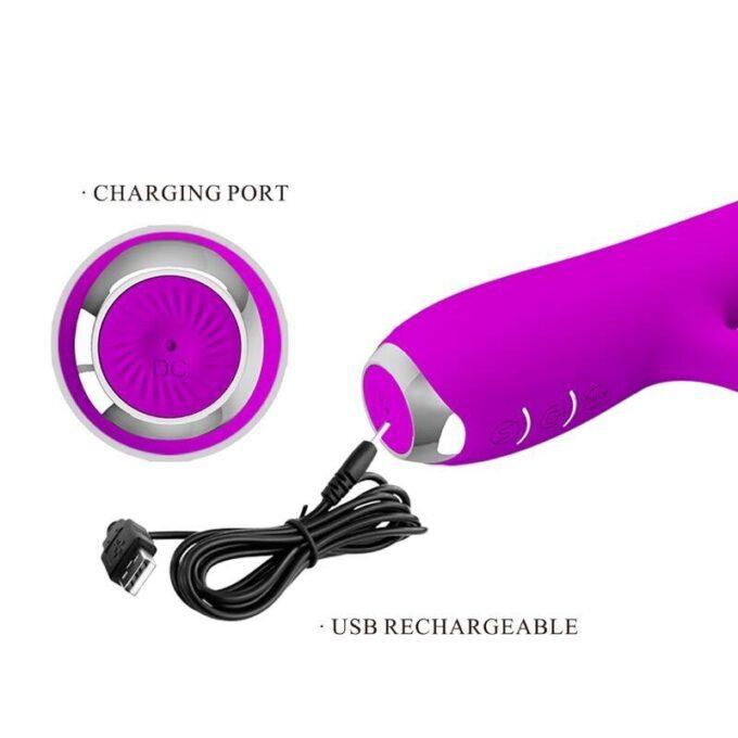 PRETTY LOVE - RACHEL VIBRADOR RECARREGÁVEL COM VENTOSA ROXA
