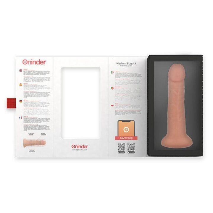 ONINDER - DILDO VIBRADOR BOGOTÁ MÉDIO 9 VELOCIDADES NATURAL 20 CM -O- 4.2 CM - APLICATIVO GRATUITO