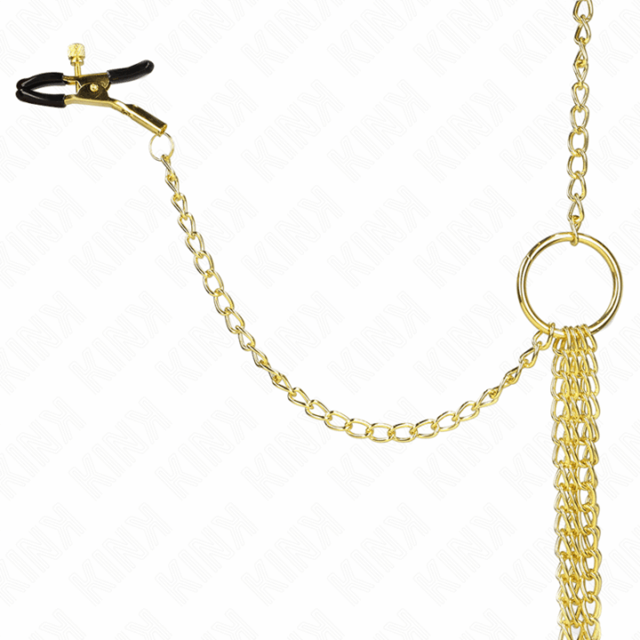 KINK - 4 PINÇAS DE BICO E CLITÓRITO AJUSTÁVEIS OURO