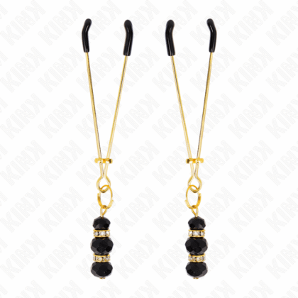 KINK-KINK-GOLD-THIN-NIPPLE-CLAMPS-WITH-3-BLACK-GLASS-BEADS-7-CM-1