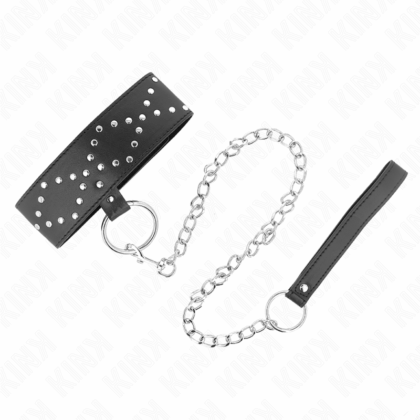 KINK-KINK-NECKLACE-65-CM-WITH-LEASH-WITH-SILVER-STUDS-MODEL-3-ADJUSTABLE-36-43-CM-X-5-CM-1