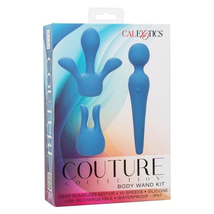 CALEXOTICS - COUTURE KIT VIBRADOR WAND 10 VIBRAÇÕES AZUL