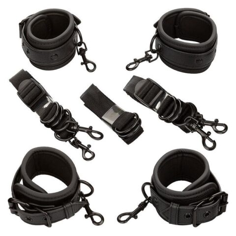 CALEXOTICS-CALEXOTICS-NOCTURNAL-BED-RESTRAINTS-LEATHER-ADJUSTABLE-BLACK-1