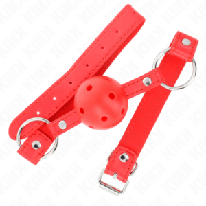 KINK-COLLAR-GAG-KINK-BREATHABLE-BALL-4-CM-GAG-WITH-DOUBLE-RIVET-MODEL-1-RED-62.5-x-2.5-CM-ADJUSTABLE-42-58-CM-1