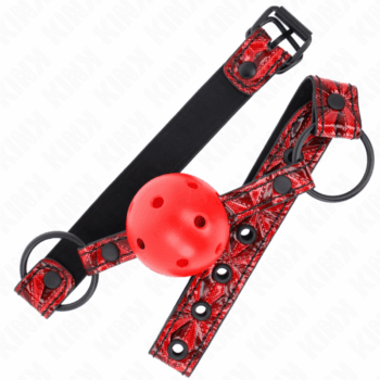 KINK-COLLAR-GAG-KINK-DIAMOND-PATTERN-BALL-4.5-CM-GAG-MODEL-1-64.5-CM-ADJUSTABLE-42-60-CM-1