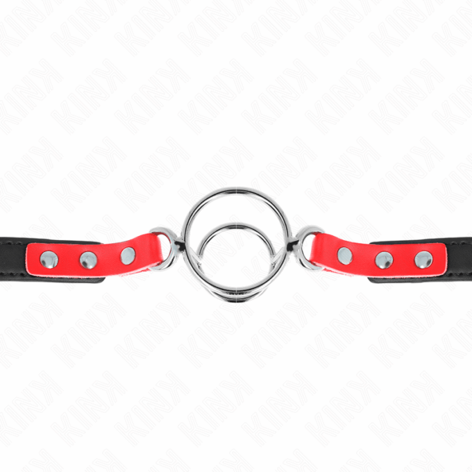KINK - GAG COM MÚLTIPLOS O-RINGS 4 / 4,8 CM VERMELHO 38 X 56 CM