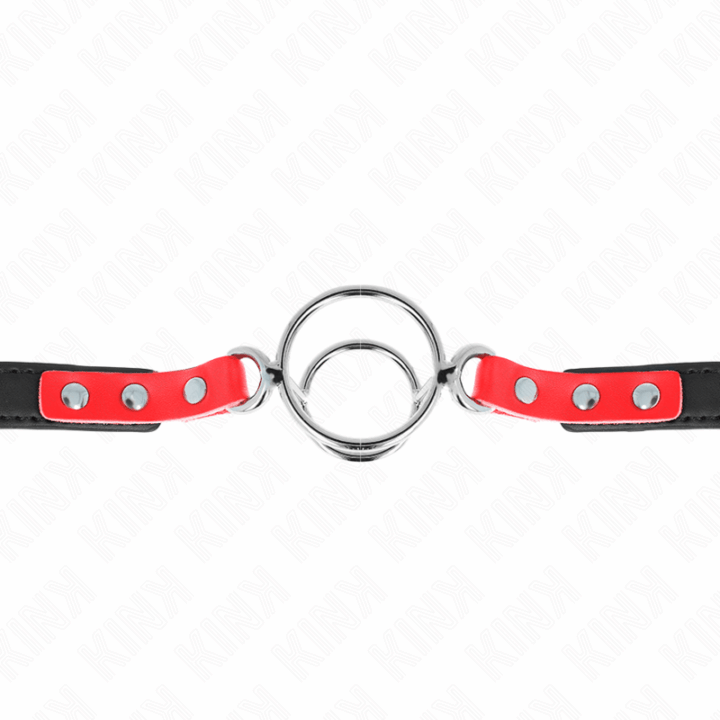 KINK - GAG COM MÚLTIPLOS O-RINGS 4 / 4,8 CM VERMELHO 38 X 56 CM