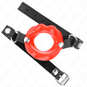 KINK-COLLAR-GAG-KINK-LIP-8-CM-GAG-WITH-RED-LEATHERETTE-STRAP-63-x-2-CM-ADJUSTABLE-39-58-CM-1