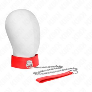 KINK-COLLAR-GAG-KINK-NECKLACE-WITH-BELT-65-CM-WITH-WIDE-RED-STRAP-ADJUSTABLE-33.5-41-CM-X-5-CM-1