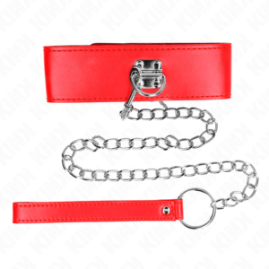 KINK-COLLAR-GAG-KINK-NECKLACE-WITH-BELT-65-CM-WITH-WIDE-RED-STRAP-ADJUSTABLE-33.5-41-CM-X-5-CM-2