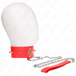 KINK-COLLAR-GAG-KINK-RED-DIAMOND-NECKLACE-WITH-BELT-65-CM-AJDUSTABLE-35-51-CM-X-7-CM-1